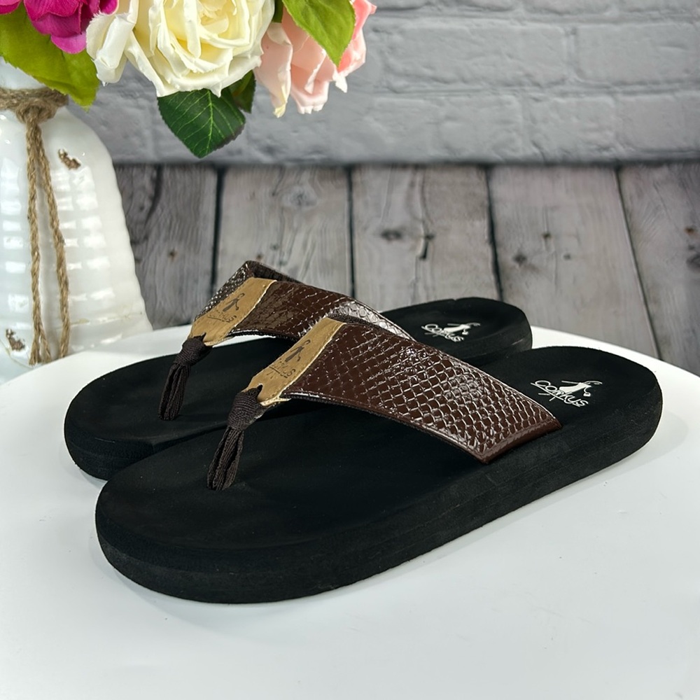 CORKYS ROYAL Brown Thong Slip On Soft Flip Flop Sandals